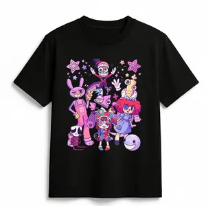 Jax The Amazing Digital Circus Tee | Kawaii Cartoon Graphic T-Shirt | Y2K Animation Streetwear Shirt | Unisex Cotton Tee | Pomni Circus Fan Gift