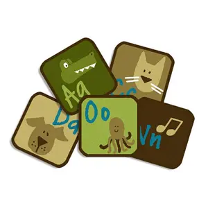 212 MAIN Kids' Nature Theme Learning Blocks Kit - Rectangle Shape, Double Stitched Letter Blocks, Nylon Fiber Stain Guard Carpet