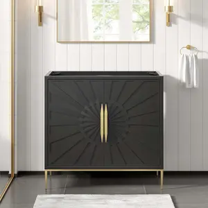 Modway Awaken 36" Bathroom Vanity Cabinet in Black