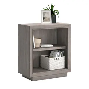 Sauder Hayes Garden Bookcase - Open Bookshelf with Adjustable Shelves for Living Room Office or Bedroom - Gray Finish - Durable Construction - Compact Dimensions