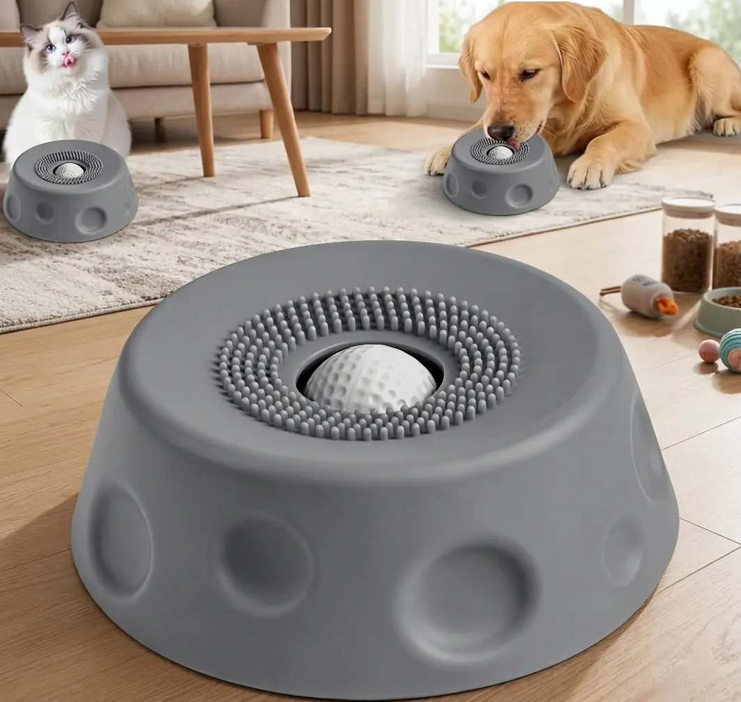 【HUOMAQFAN】Silicone Dog Lick Mat & Slow Feeder Bowl with Strong Suction Cup, Interactive Pet Feeding Pad for Dogs & Cats, Anti-Choking Licking Plate for Boredom & Anxiety Relief