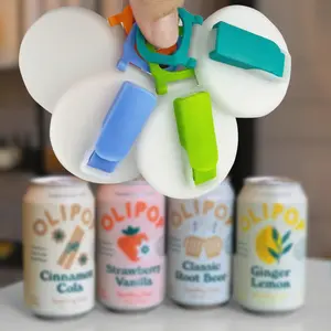Olipo 4-Pack Reusable Silicone Soda Can Lids with Straw Fits Standard Cans Perfect for Coke Beer Juice & Energy Drinks Ideal for Children's Gifts Premium Flexible Material Leak-Proof Secure Fit