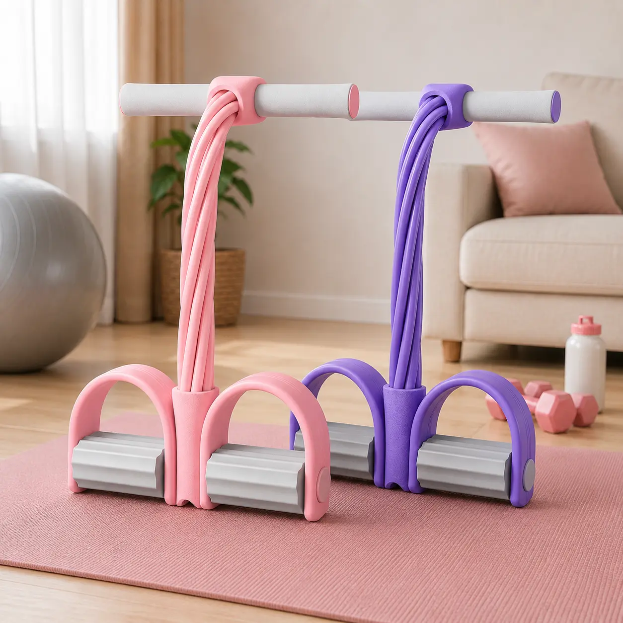 Full Body Workout Elastic Resistance Band, Multifunctional Pedal Puller, Lightweight Home Fitness Gear for Daily Body Training