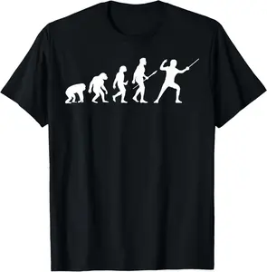 100% Cotton Fencing Evolution Of Man Funny Fencing Shirt Men Women  T-Shirt