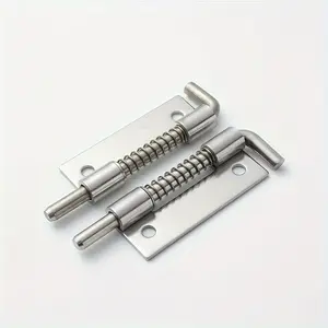 1pc 304 Stainless Steel Automatic Spring Plunger, Plunger Type Door Latch, Sliding Lock Barrel Bolt Distribution Box, Cabinet Hinge Accessories, Window Bolt, Using Plunger