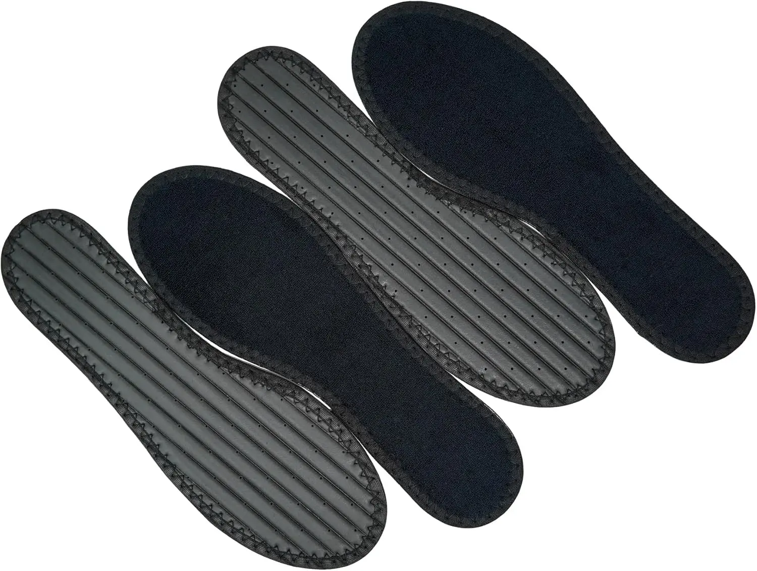 Terry Cloth Shoe Inserts - Washable Shoe Insoles & Sockless Shoe Liners for Women - Sweat Absorbing Cotton Barefoot Inner Soles, Zero Drop (2 Pairs, Black, Women's Size 8)Gift.