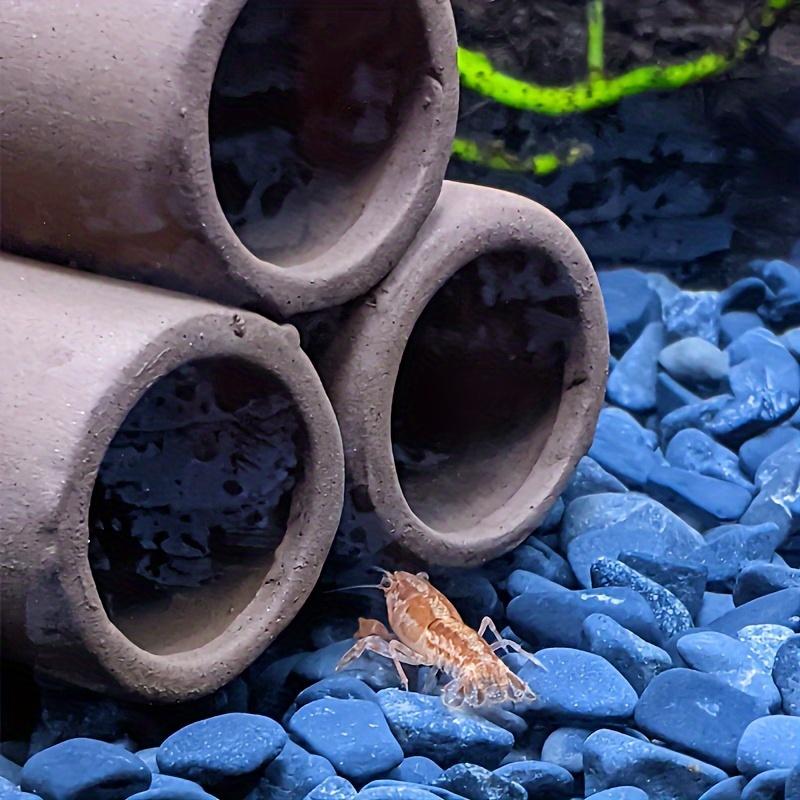 1 Piece 3-Hole Fish and Shrimp Shelter Tube, Clay Tube Aquarium Shrimp Cave Feeder Fish and Shrimp Feeder Tube Aquarium Fish Tank Tube Shelter Tube Fish Tank Shelter Decoration Hideaway Tube