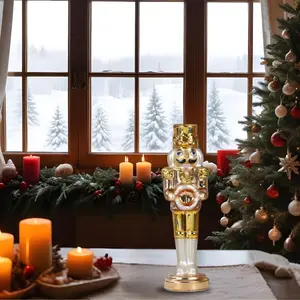 SINT Golden Color Glass Lightup Nutcrackers for Christmas Decoration