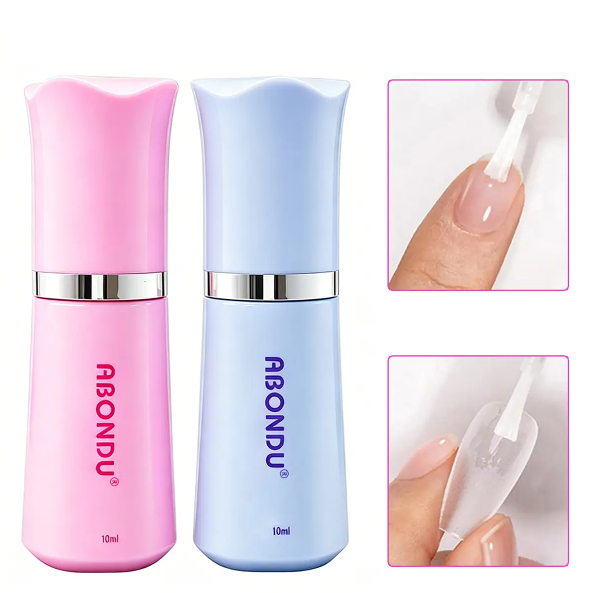 Strong Adhesive Nail Glue for Press On Nails, Brush On Fast Dry Nail Glue 10ml, Long Lasting Fake Nail Tip Bond Glue for Acrylic Nails Nail Art DIY Home Manicure