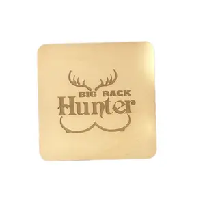 Big Rack Hunter Square Coaster - Gold Finish with Deer Antler Design for Barware and Drink Protection