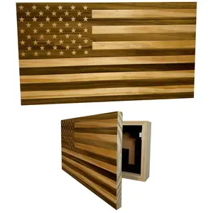 Bellewood Designs American Flag Decorative & Secure Gun Storage Cabinet (Natural)