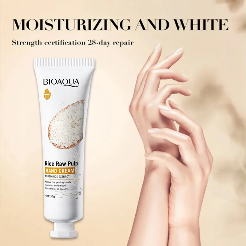 3/6Pc Natural Rice Extract Hand Cream Long Lasting Fragrance Skin Portable Hand Lotion For Men Wome 30g, Hand Moisturizer, Rice Extract Care