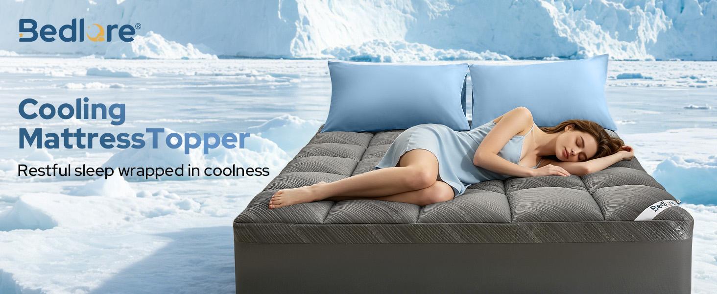 SummerWins【BEDLORE】Cooling Silver Infused Mattress Topper, Delicate Grid Jacquard Pattern, Waterproof & Silent Breathable Fabric, Sweat Resistant Cool Surface, Soft Cushioned Layer, Ideal for Bedroom & Household Daily Use SummerWins【BEDLORE】Cooling Silver Infused Mattress Topper, Delicate Grid Jacquard Pattern, Waterproof & Silent Breathable Fabric, Sweat Resistant Cool Surface, Soft Cushioned Layer, Ideal for Bedroom & Household Daily Use