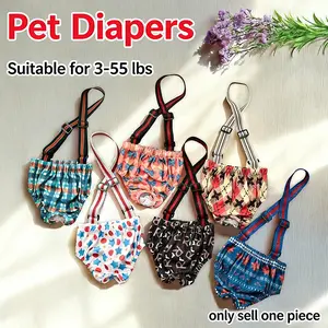 Washable large female dog physiological pants, breathable fabric for no stuffiness, strap design to prevent slipping, thickened absorbent layer, machine washable 500 times without deformation, environmentally friendly and cost-saving