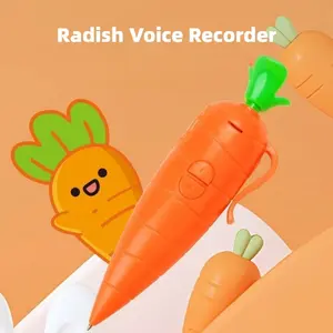 Cute Cartoon Carrot Shape Recording Pen, Multifunctional Vegetable Shaped Ballpoint Pen, Portable Student Stationery Gift