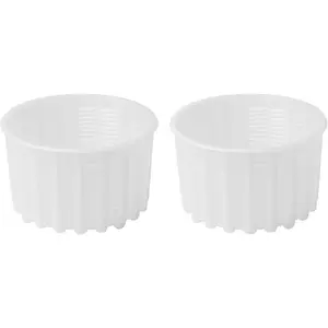 2 Pcs 20 oz Cheese Mold for Cheese Making - Perforated Plastic Cheese Making Basket Strainer for Ricotta Feta Camembert All Types Soft Cheese