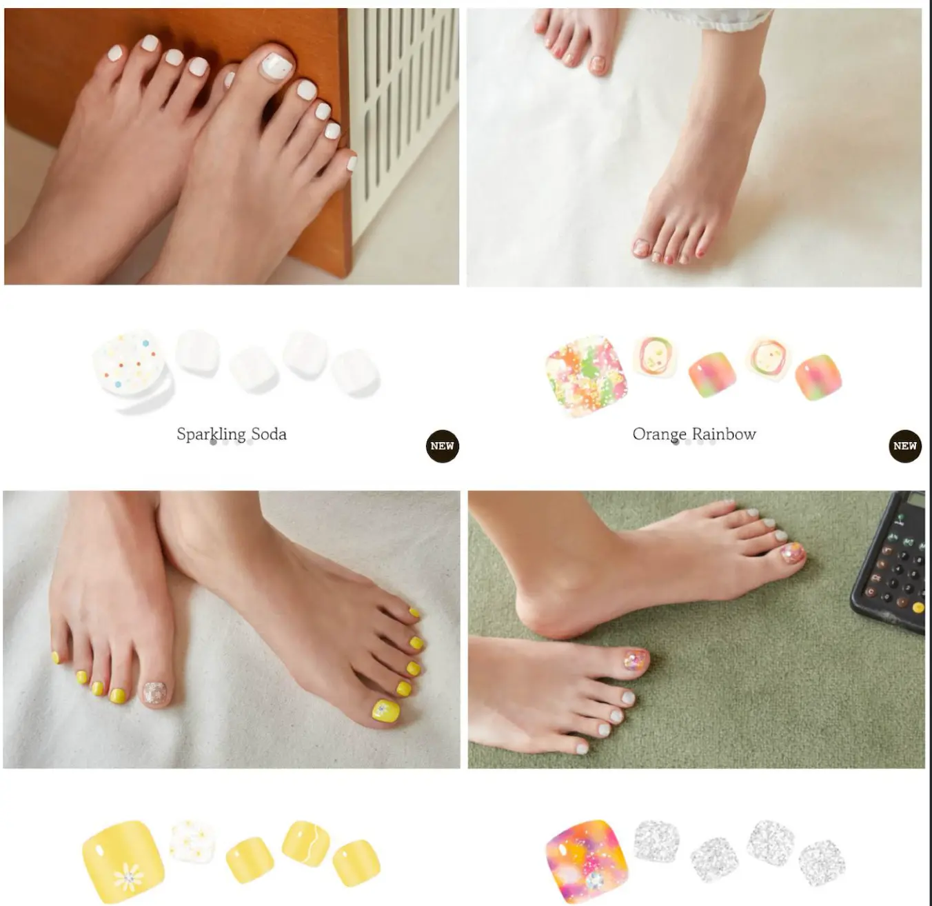 Semi Cured Gel pedi Strips Kit 2+1 Bundle – UV Gel Nail Stickers, No Lifting Long Lasting Press On Nails, 30 Second Easy Application, Pick 2 Design Get 1 Free Random Gift