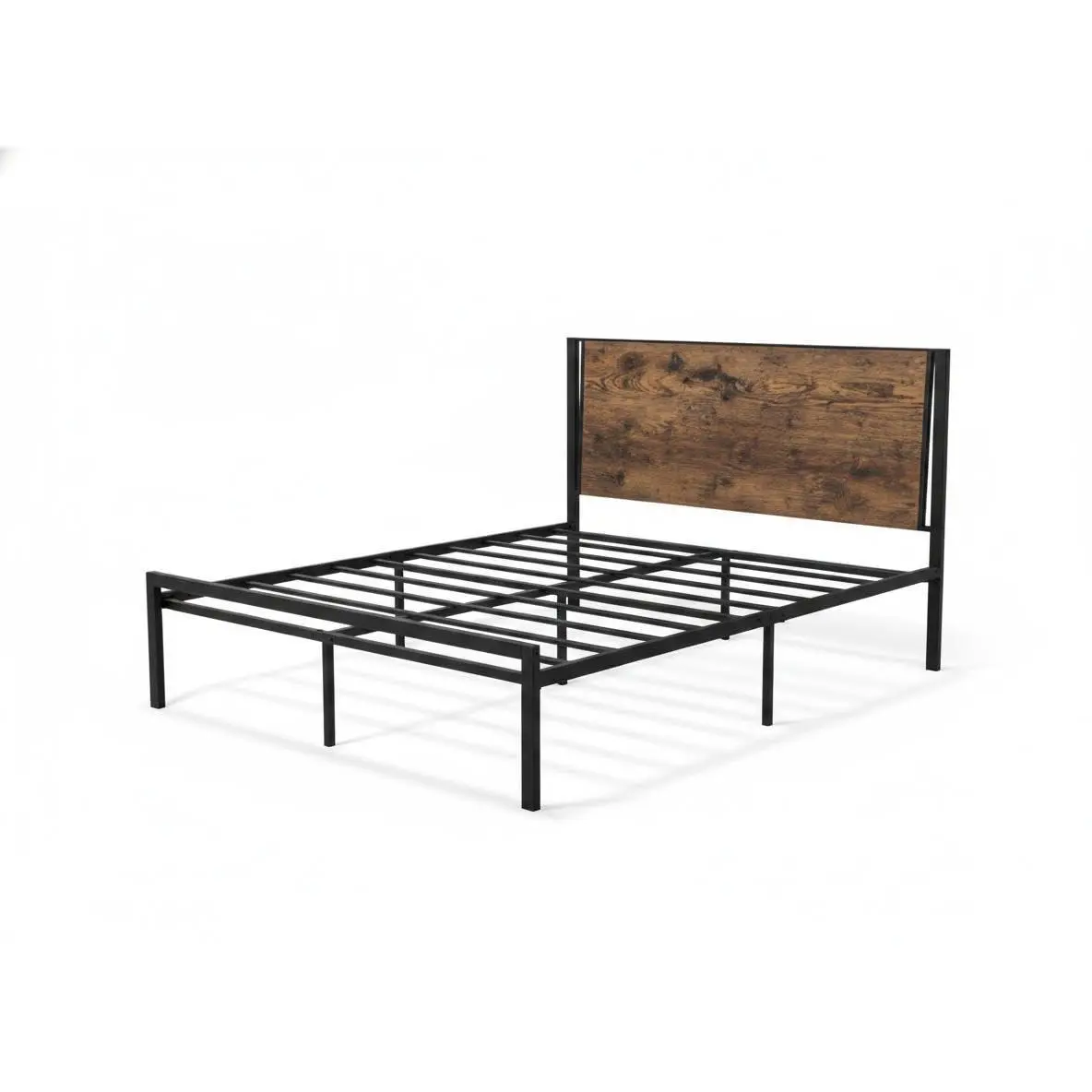 Full Size Modern Sturdy Metal Platform Bed Frame with Ergonomic Sloped Headboard, Noise-Free Support, Under-Bed Storage, Easy Assembly, No Box Spring Needed, Fits Full Size Mattress, Metal Frame