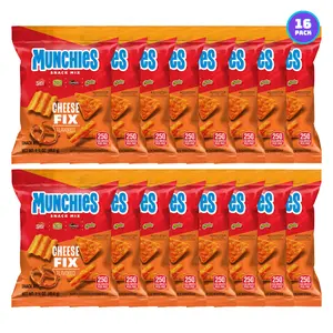 Fritolay Munchies Snack Mix Cheese Fix 16 Pack Crunchy Cheese Crackers Pretzels & Savory Snacks 1.75 oz Bags Bold Cheesy Flavor Individually Sealed