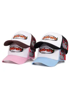 2026 New Fashionable Personalized Breathable Mesh Hat Three Star Skeleton Gunner Embroidered Baseball Hat Street Creative Hip Hop Hat Daily Commuter Decorative Hat Outdoor Leisure Sunshade Hat Male Female Same Style Skateboarding Hat