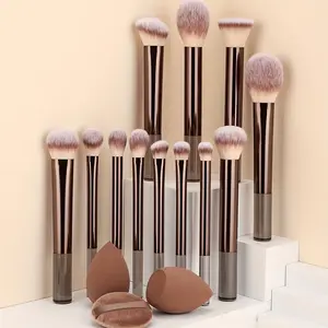 Professional Makeup Brushes Kits for Women, 15pcs/set Including Compact Brush & Sponge & Powder Puff, Aesthetic Brushes Blender Sponge Brushes, Makeup Brushes Set, Makeup Product, Soft Makeup Brushes Set, Blending Brush, Cosmetic Brush Set