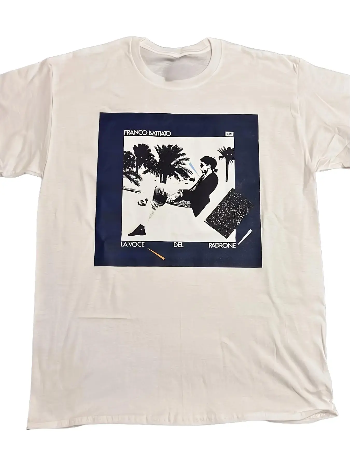 Franco Battiato Retro Music Unisex Shortleeve Round Neck 220G Soft Comfortable Sports Top, All-Season Casual Streetwear, Perfect Christmas Gift for Music Fans