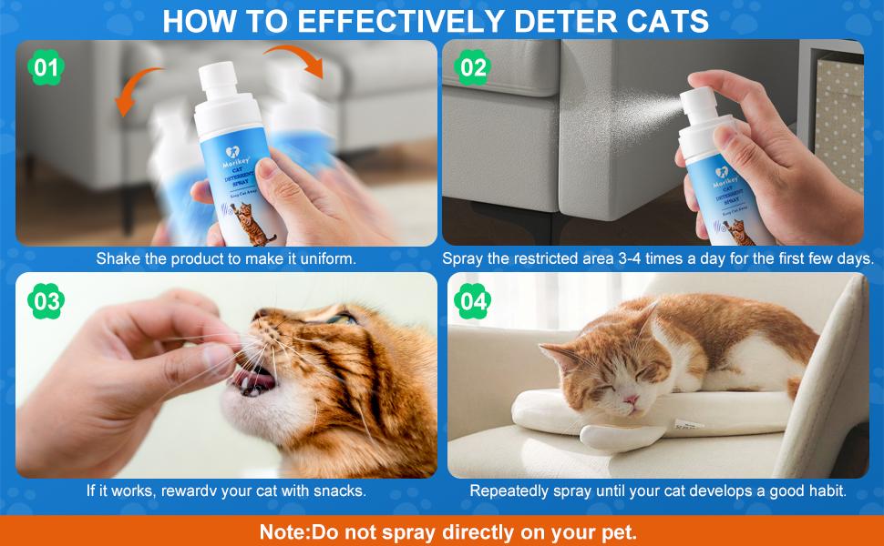 MORIKEY Natural Cat Repellent Spray for Indoor and Outdoor Prevents Scratching on Furniture Sofas Rugs and Plants Alcohol-Free Safe for Cats
