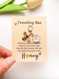 Inspirational Bee Keychain, Perfect Gift for Friends & Family, Ideal for Valentine's Day & Daily Inspiration, Always by Your Side