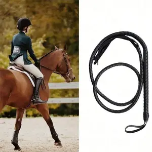 High-Quality Leather Whip, Durable Equestrian Training Tool, Horse Riding Practice Whip, Party Performance Prop, 1pc