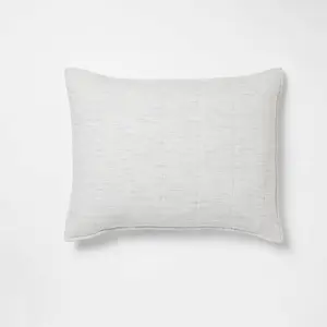 Standard Space Dyed Cotton Linen Sham Light Gray - Threshold
