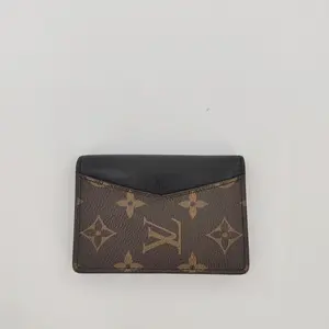 Pre-owned Louis Vuitton Canvas Small Leather Goods Pocket Organizer Monogram Wallet Black/Brown JV00293