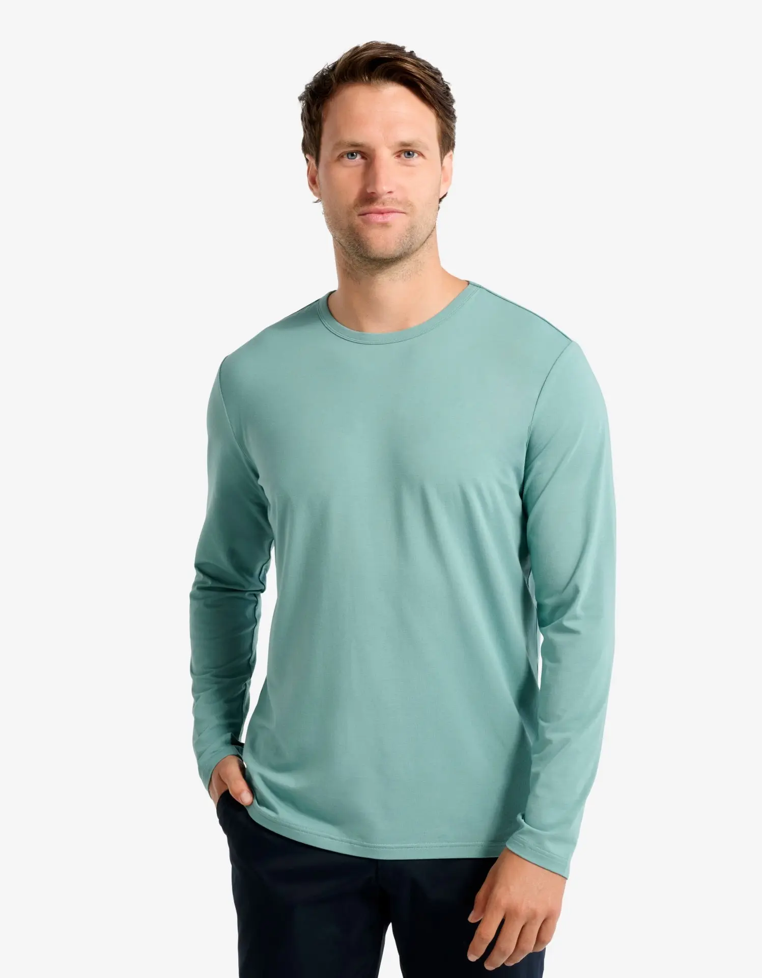 Men's Long Sleeve T-Shirt - UPF 50+, Natural Fabric, Sun Protection, Menswear Outdoor Top, Longsleeves