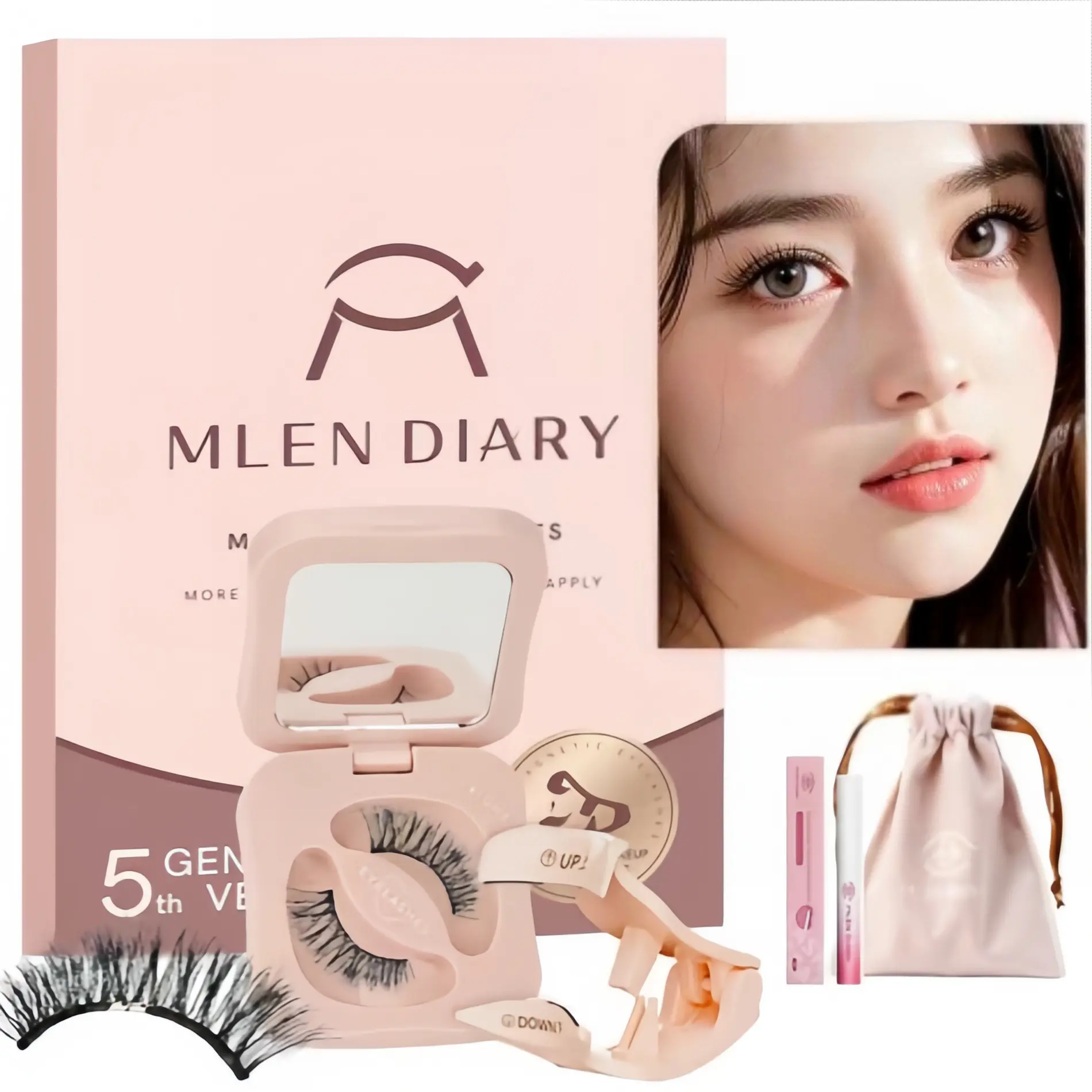 Magnet-free magnetic false eyelashes | Stick on in 3 seconds, waterproof, reusable, natural 3D effect, perfect for everyday makeup