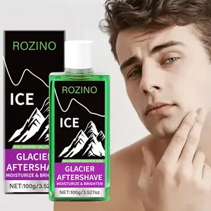 ROZINO Glacier After Shave 100g with Niacinamide & Salicylic Acid, Soothes Post-Shave Irritation Moisturizes & Brightens, Lightweight Non-Sticky Formula, Reduces Pores & Prevents Ingrown Hairs, Men's Post-Shave Care for Masculine Charm