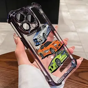 Luxury Protection JDM Sports Car Pattern Mobile Protective Phone Case for IPhone 16 15 14 13 12 11 Pro Max Plus Shockproof Cellphone Cover
