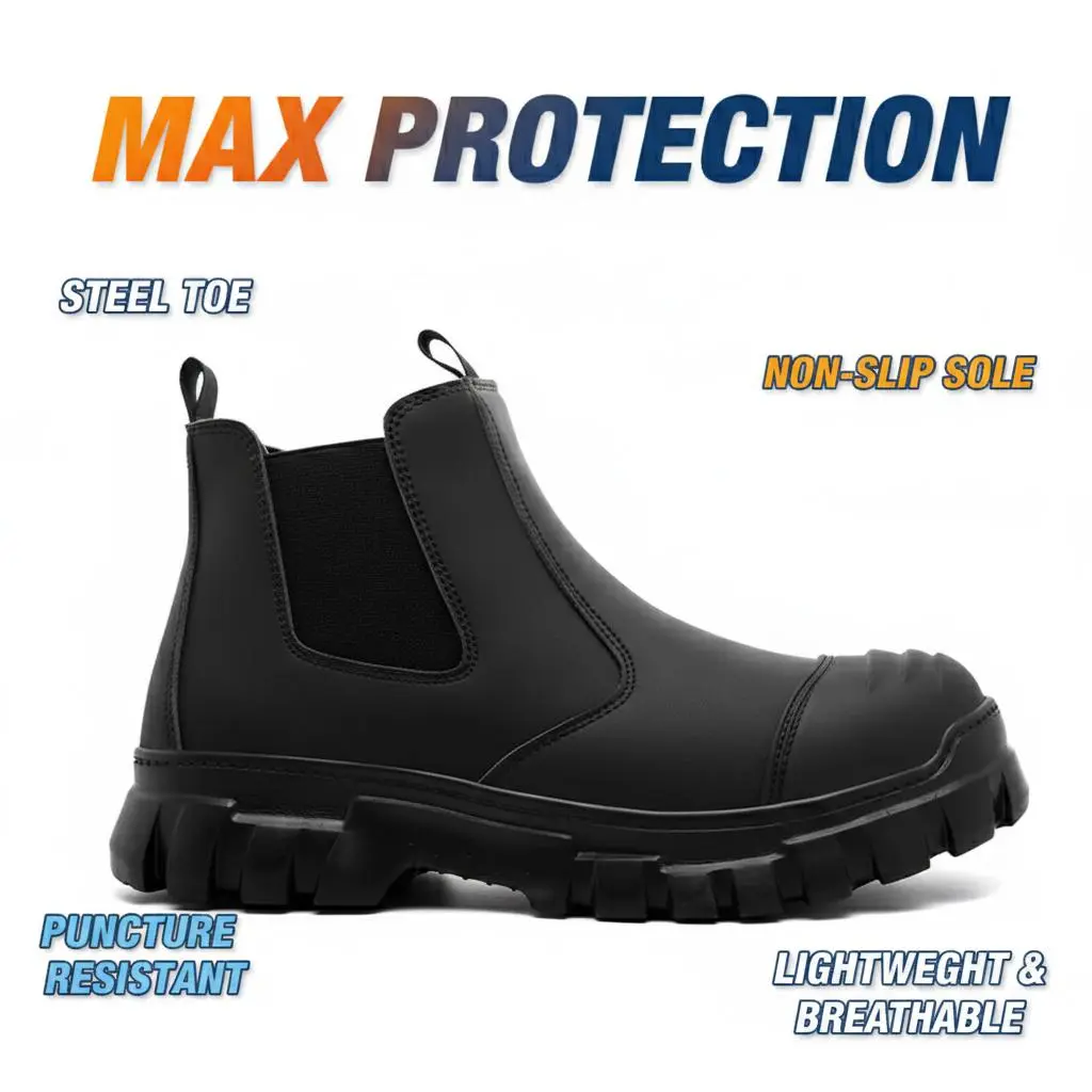 Lightweight Brown Work Shoes with Steel Toe, Breathable Safety Sneakers, Non Slip Sole, Splash Proof and Anti Puncture Design for Delivery, Logistics and Daily Workwear
