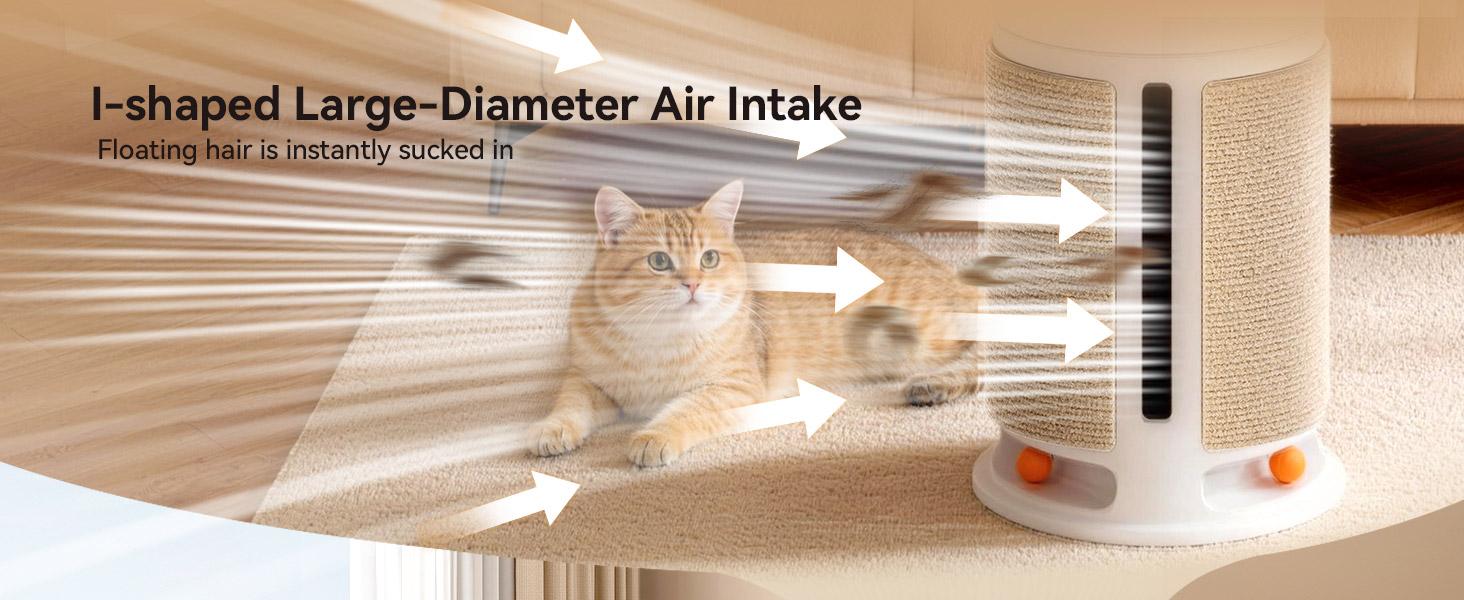 Meowant Air Purifier for Home, Pet Air Purifier 360°Air Intake & Air Outlet for Large Room, 4-in-1 H13 HEPA Filter Up to 3900 Ft² Air Cleaner for Pet Hair Dander Odors with Cat Scratch Board