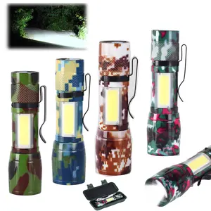 CamouflageMini Portable LED Flashlight  3 Mode High Lumens LED Flashlight Aluminum White Light Torch USB Rechargeable and Work, Hiking, Running, Camping Essentials  Camouflage Flashlight,emergency white light Super Bright Outdoor Equipment Lamp