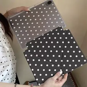 High-End Polka Dot Y-Fold iPad Case, Transparent Back Panel Anti-Scratch Anti-Drop, Fits iPad 10/9/8/7, Air/10.9/11 Inch, Ipad Cover