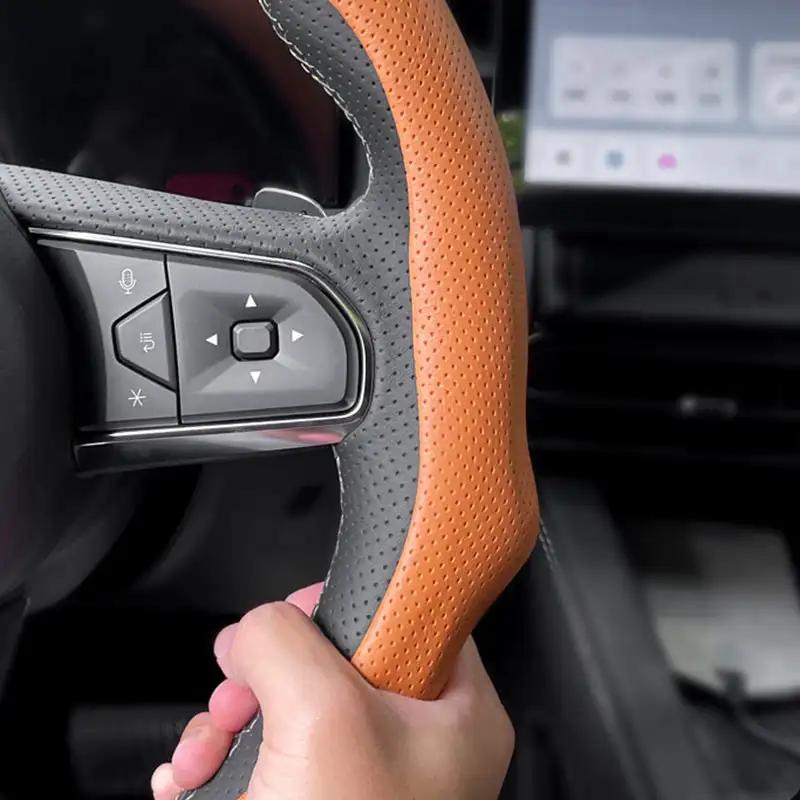 Napa Nappa Leather Steering Wheel Cover New Quick Turn Non-Slip Breathable Ultra-Thin Universal Grip Cover Suitable for Four Seasons car accessories Car Gifts