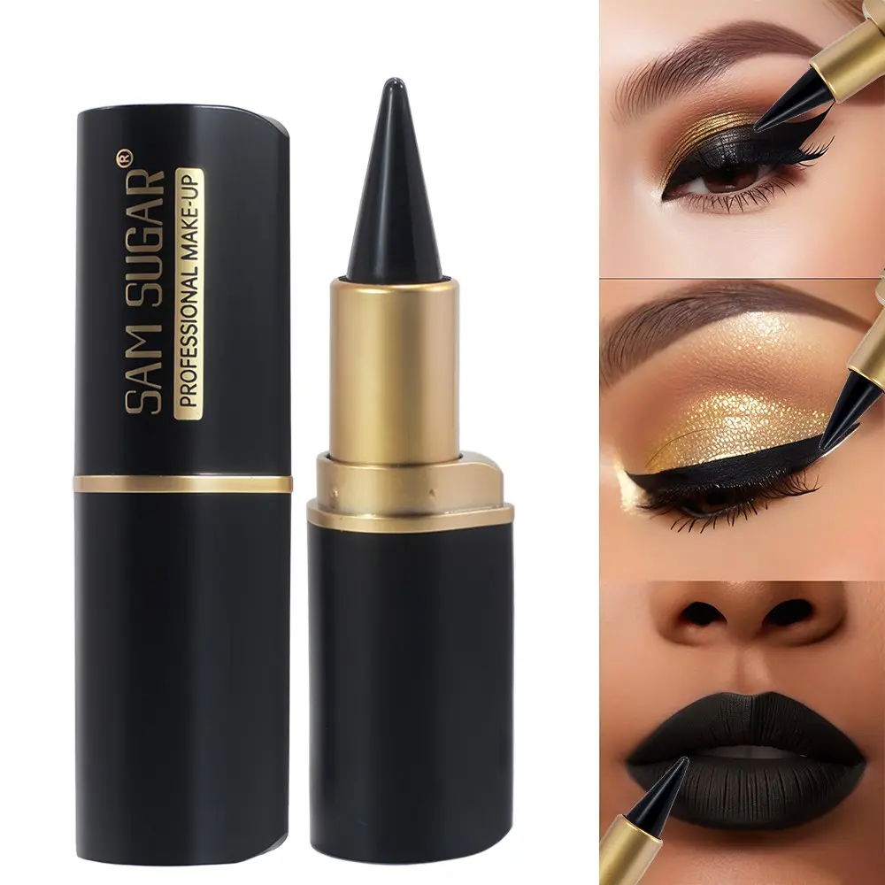Sam Sugar Multi-Functional Makeup Solid Eyeliner Pencil, Long-Lasting Eye Liner Liquid, Pigment, Smudge-Proof, Smooth Application, Eyeliner Easy, Ideal Gift