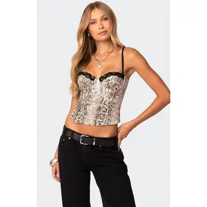 Edikted Women's Snakeskin Denim Corset