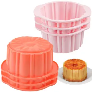 6-Piece Inverted Cake Molds, Silicone Pineapple Cake Pans, Dishwasher Microwave Refrigerator Safe, Easy Release, Suitable for Jellies