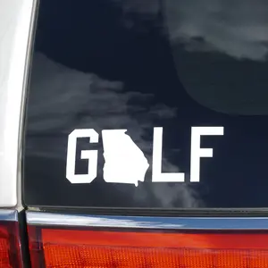 Georgia Golf Company Golf Decal White Sticker - 2.25 x 6.5 in Vinyl Decal for Car Bumper, Laptop & Anywhere You Choose