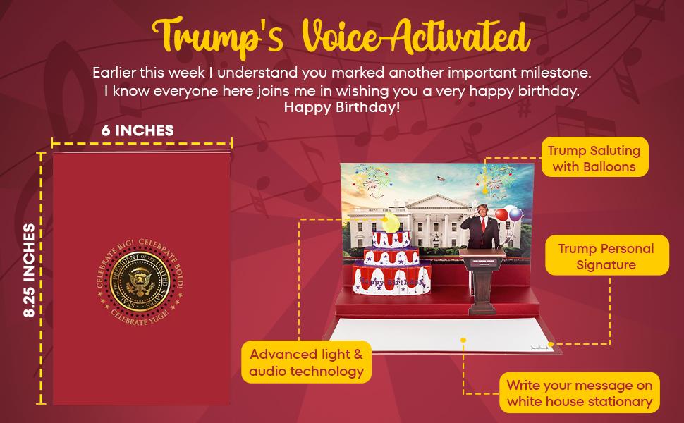 Trump Pop Up, Talking Birthday Card - Voice and Sound