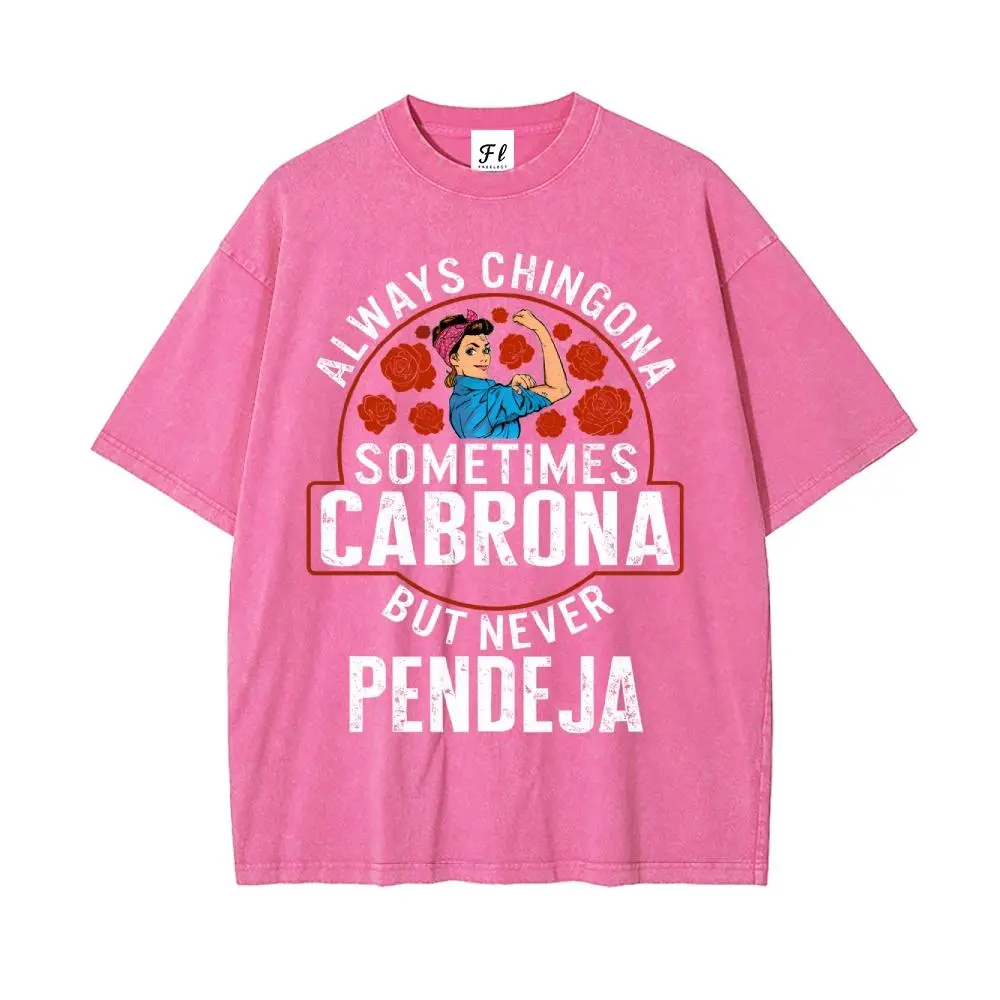 HotPink_Acid Wash Tee