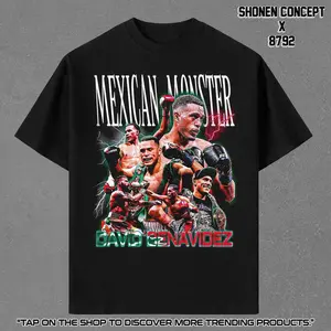 David Benavidez Tee Shirt Boxing Tee Mexican Boxer Shirt El Bandera Roja Graphic T-Shirt Fight Night Shirt Vintage Boxing Merch Streetwear Unisex Cotton Fan Gift Combat Sports TShirt | Breathable Casual Classic Fabric Menswear Top Outfit