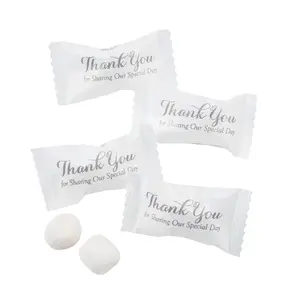 2 1/2" 14 oz. Silver Script Thank You Buttermint Candies - 108 Pc.