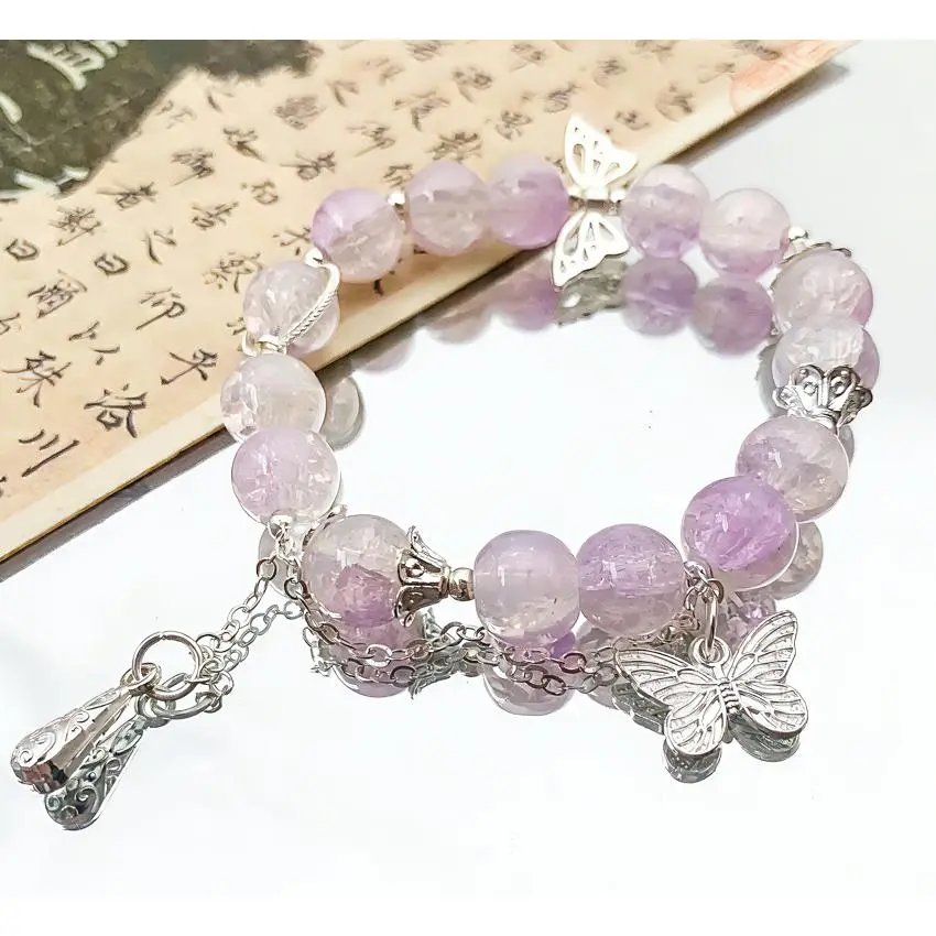 S315-Purple Corn Cob Butterfly Bracelet#SZ1291