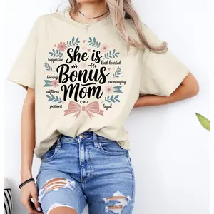 Bonus Mama Shirt, Gift For Stepmoms, She Is Bonus Mom Tshirt, Mother's Day Gift, Family Reunion Tee, Cute Bonus Mom Apparel, Unisex Short Sleeve Tee